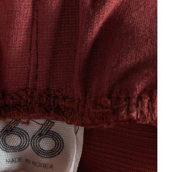 Yook Yook Girls Rust Midi Skirt Women Cotton Blend Elastic Waist Made in Korea - Picture 3 of 4